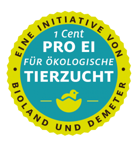 Logo "1 Cent pro Ei für ökologische Tierzucht"